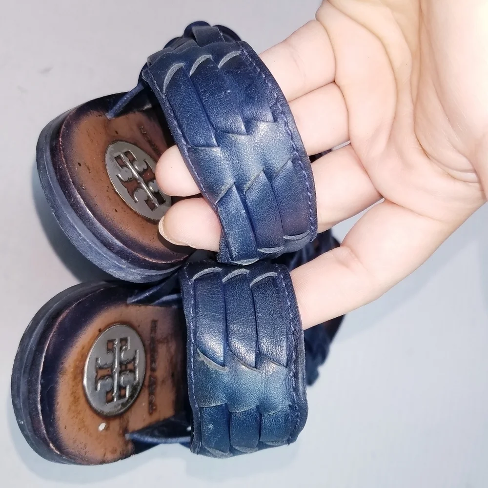 🌸‎ Tory Burch | Blue Leather Sandals 9